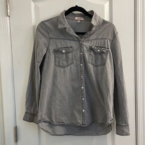 Gray button down denim